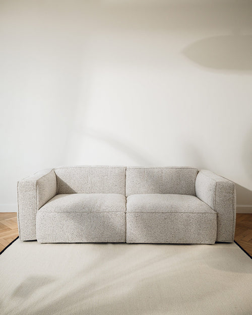 noo.ma Lobi Ottoman - Pale Yellow Mélange, 96 x 70 x 45 cm