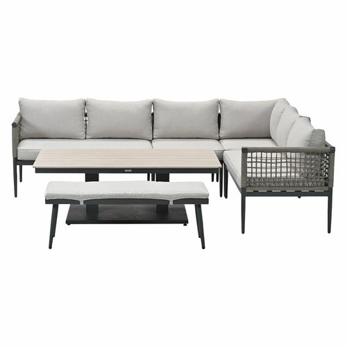 Garden Impressions lounge dining set Burela - Brugge - taupe - links - 6-delig - vtwonen shop