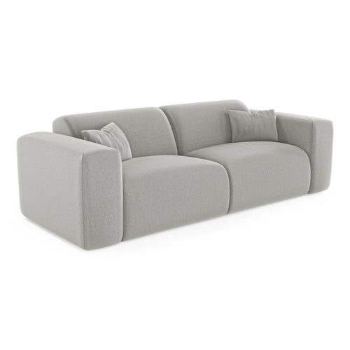Sia Home - Express slaapbank dunlopillo 140cm MYRA - geweven stof lichtgrijs 214cm