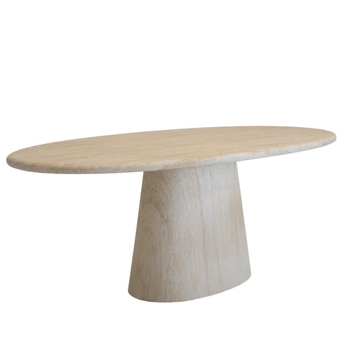 DÉJA Living Tuintafel Brunn - Travertin - Ovaal - 240x100x76cm - vtwonen shop