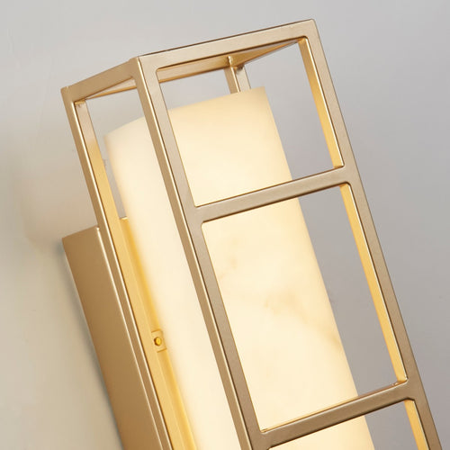 Searchlight Mirage LED-wandlamp, mat goud en gemarmerd hars