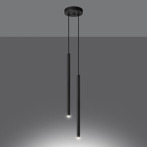 Sollux Lighting Hanglamp PASTELO 2 zwart - 15x15x118cm