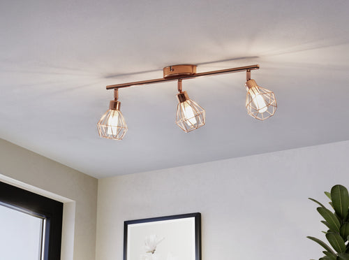 EGLO spot Zapata - 3 lichts - koper - wit - vtwonen shop