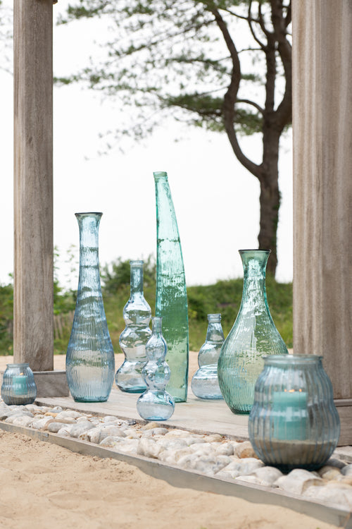 J-Line vloervaas - glas - lichtblauw