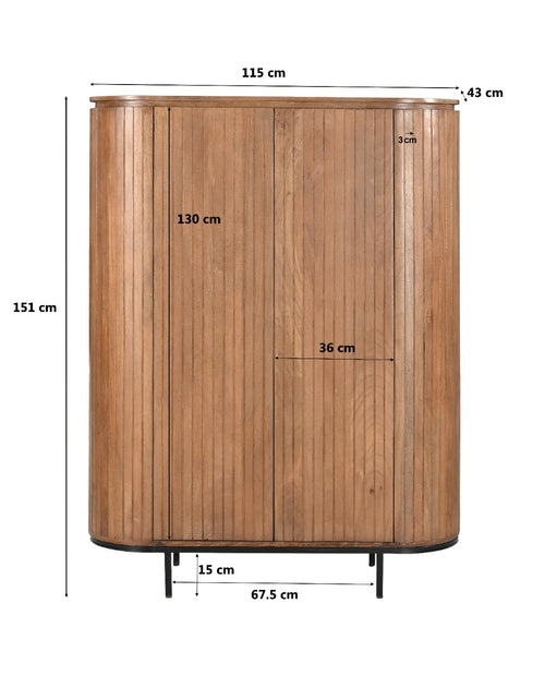 Livingfurn kabinetkast Noor Natural - 150cm - mangohout - vtwonen shop