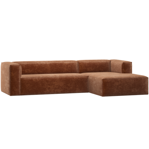 WOOOD hoekbank rechts Bean - Chenille - Velvet Terra - 73x305x175