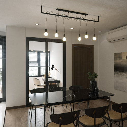 Sollux Lighting Kroonluchter SALAMANCA 2 zwart - 50x10x150cm
