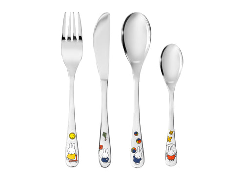 Zilverstad - Kindercouvert Nijntje speelt - 4 delig - Met kleur - RVS - vtwonen shop