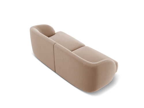 Micadoni Bank Miley 2-zits, flueel, cappuccino - 90x180x70cm