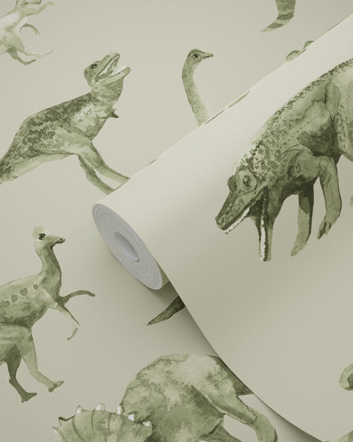 ESTAhome behang dinosaurussen groen - 50 x 900 cm - 131206