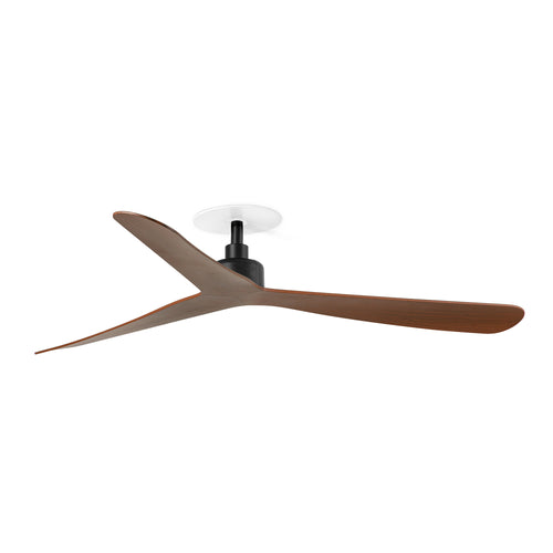 Faro Rocker  Rocker inbouw plafondventilator 132 cm, matzwart, walnootkleurige bladen