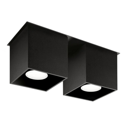 Sollux plafondlamp Quad - 2 lichts - 26  x 12   cm - zwart
