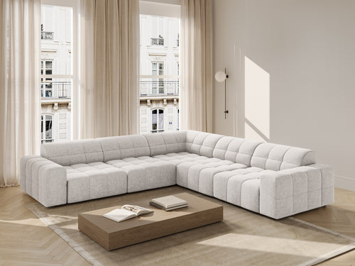 Cosmopolitan Design Symmetrische hoekbank CHICAGO 4-zits, chenille lichtgrijs - 285x285x78cm