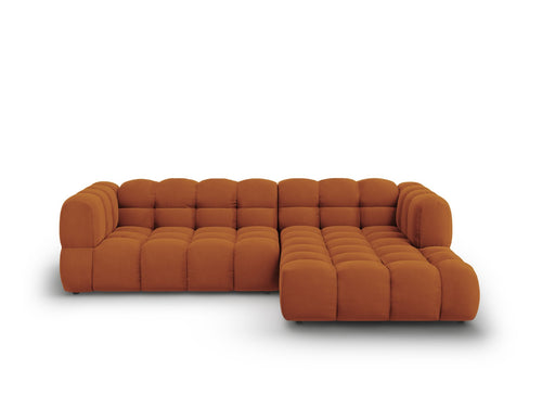 Cosmopolitan Design Modulaire hoekbank rechts Sky 4-zits, flueel, terracotta - 162x272x70cm