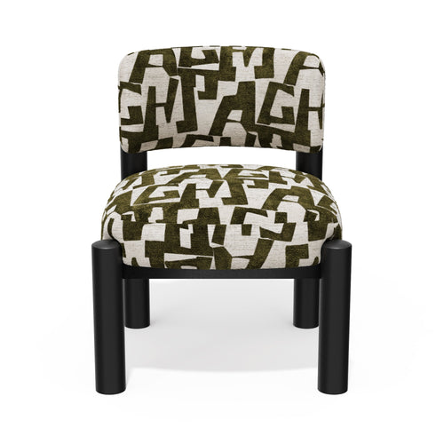 Premium Interiors - Fauteuil ELY - stof met textuur en patroon vintage groen 60.5cm