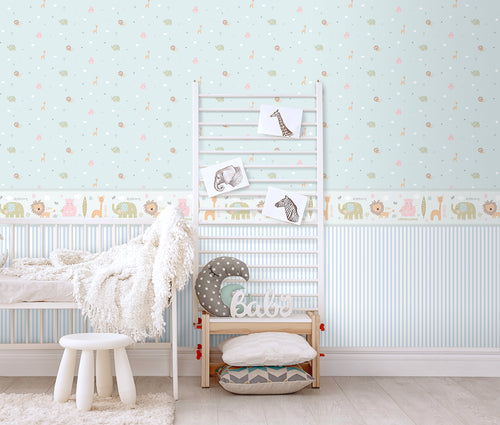 Sanders & Sanders behang strepen blauw en wit - 53 cm x 10 m - 640590