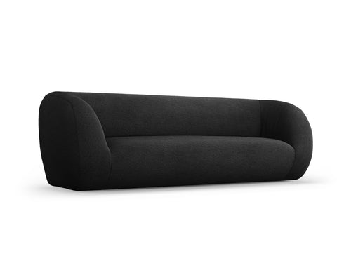 Cosmopolitan Design Bank Essen 3-zits, boucle, zwart - 95x230x86cm