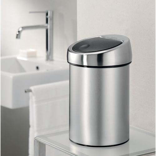 Brabantia Touch Bin afvalemmer, 3 liter, kunststof binnenemmer - Matt Steel