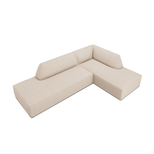 Cosmopolitan Design - Modulaire hoekbank rechts Siena 4-zits, structurele stof beige - 180x273x69cm
