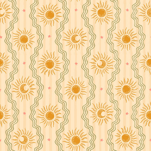 ESTAhome behang retro ornamenten geel, oranje en groen - 50 x 900 cm - 131714