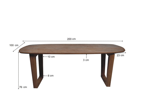 Livingfurn eetkamertafel Cortez - bruin - mangohout - 200cm