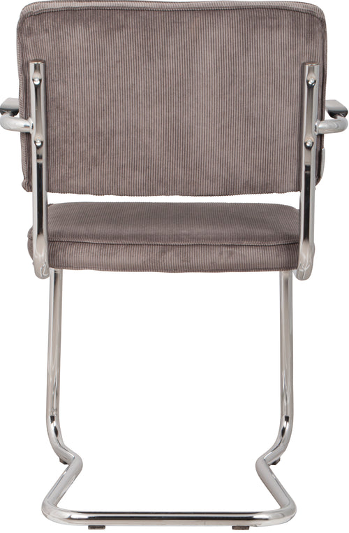Zuiver Ridge Rib Kink Armstoel Grijs - Set van 2 - vtwonen shop