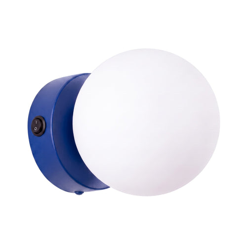 Sollux Lighting Wandlamp YOLI 1 ultramarijn met schakelaar - 12x14x12cm