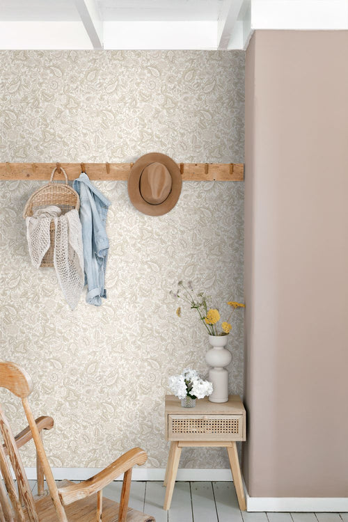 ESTAhome behang vintage bloemen beige - 50 x 900 cm - 132236