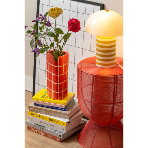 Leitmotiv bijzettafel Cuerda Tambor - rood - Ø30.5cm