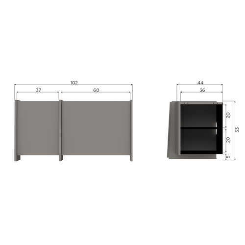 WOOOD tv meubel 102 cm Brock - Essen Fineer - Warmgrijs - 53x102x44