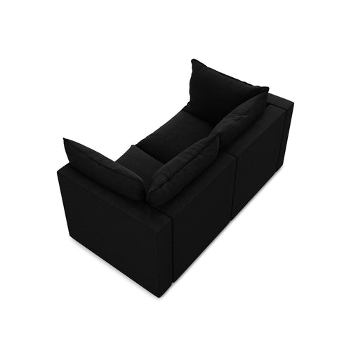 LaMiaSofa Tweezits modulaire bank Ravenna - bouclé - zwart - 180x90x77