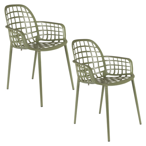 Zuiver Albert Kuip Tuinstoelen met armleuning Groen - Set van 2 - vtwonen shop