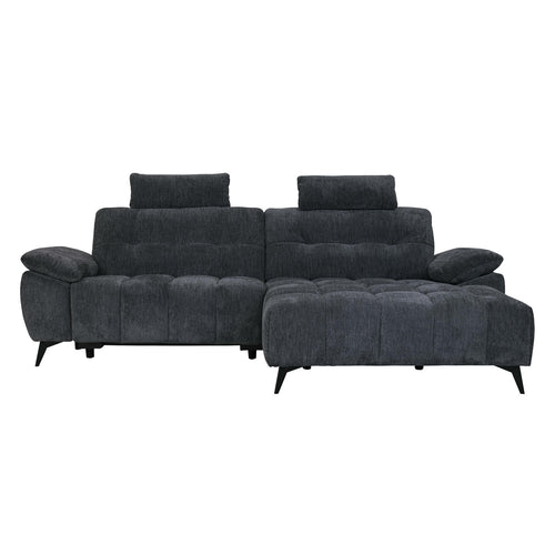 Furnhouse chaise longue bank rechts Colorado - Zwart - Stof - 156x268x107