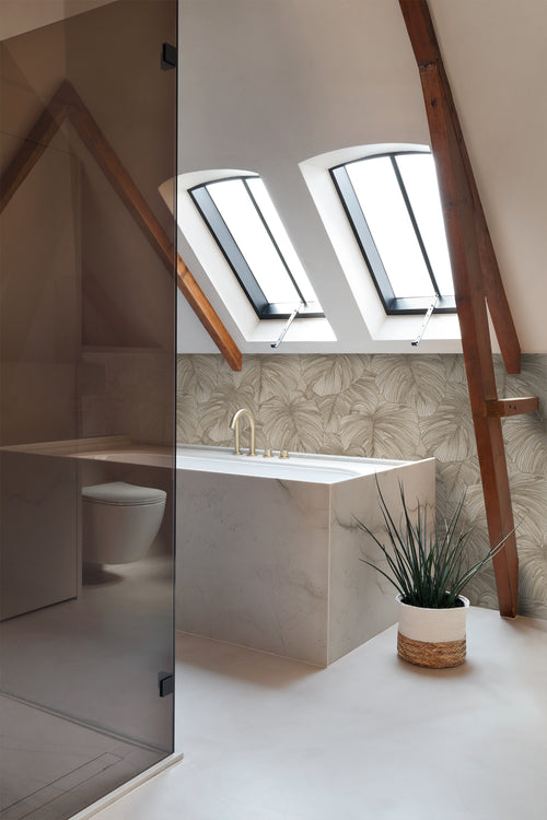 Origin Wallcoverings behang 3D-motief bladeren zand beige - 50 x 900 cm - 347917 - vtwonen shop