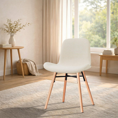 Nolon Nena-Fé Eetkamerstoel Cottonbeige - Houten Onderstel