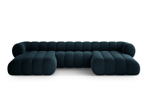 Cosmopolitan Design Panoramische bank Koge 6-zits, flueel diepe olie - 165x348x70cm