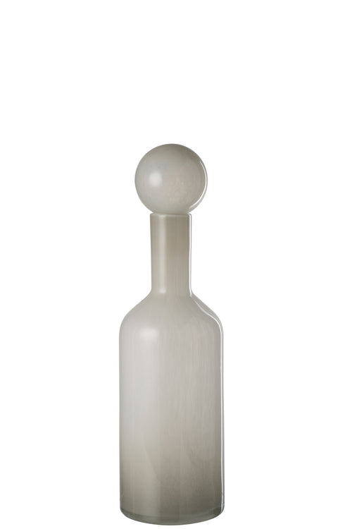 J-Line vaas fles + stop Effen - glas - wit - small
