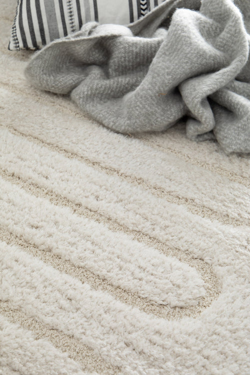 AFK Living vloerkleed Eolya - reliëfeffect - wit - 160 x 230 cm