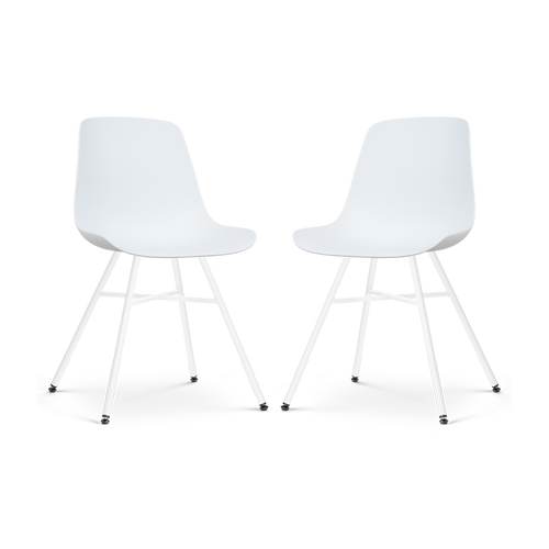 Nolon Noa-Pip Eetkamerstoelen Set van 2 - Wit - Witte Poten - vtwonen shop