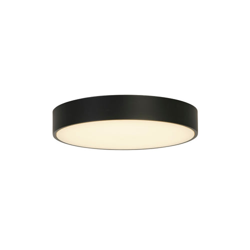 Searchlight Palma LED-plafondlamp, zwart polycarbonaat met witte diffuser