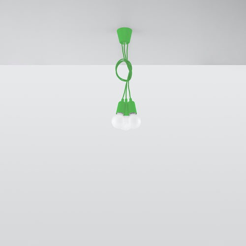 Sollux Lighting Hanglamp DIEGO 3 groen - 15x15x90cm