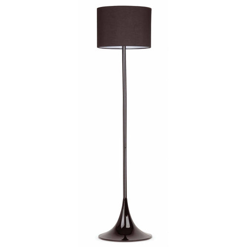 Faro - 1 Lichts Vloerlamp Zwart met Kap, E27