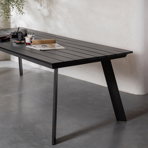 WOOOD eettafel Veerle - Aluminium/Polywood - Antraciet - 74x220x100 - vtwonen shop