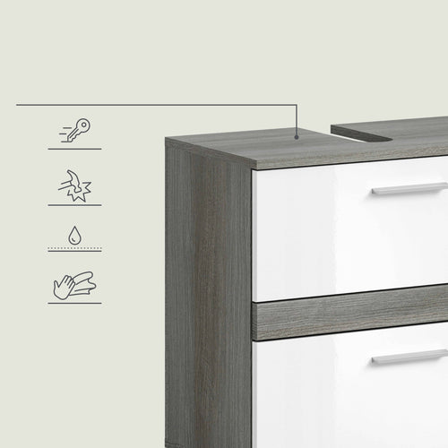 Furnilux Blake badkamercombinatie 5-delig rookzilver / wit - 164cm x 191cm x 34cm - vtwonen shop