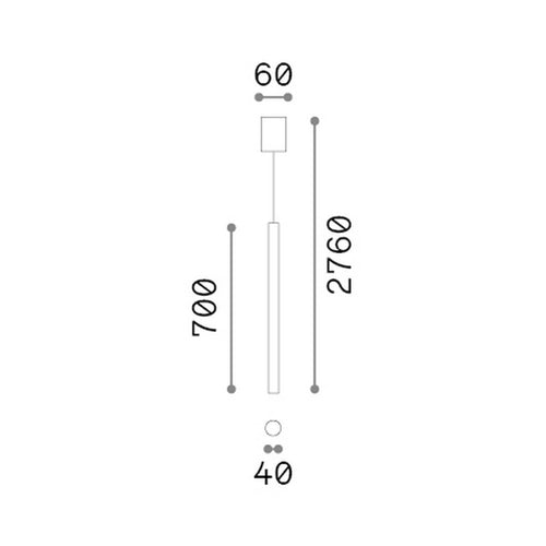 Ideal Lux LOOK 70 cm superslanke hanglamp voor aan het plafond, zwart, 1x GU10 fitting
