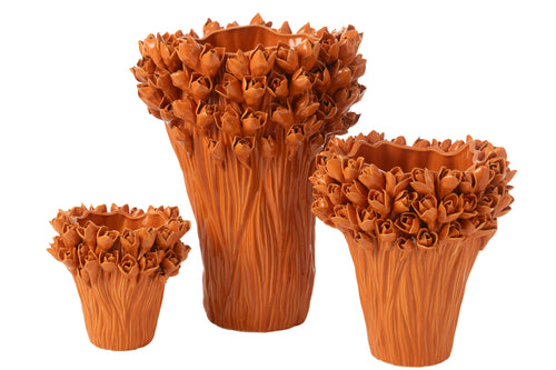 J-Line vaas Ambrosia - keramiek - oranje - large - Ø 35 cm - vtwonen shop