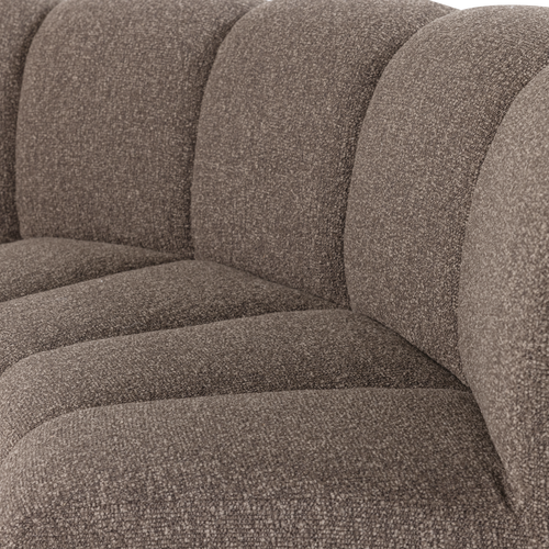 WOOOD eetbank halfronde hoek rugleuning Mojo - Bouclé - Bruin - 83x152x74