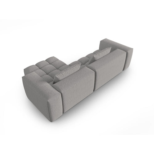 Cosmopolitan Design - Modulaire hoekbank rechts Verona 3-zits, structurele stof warm grijs - 145x260x70cm
