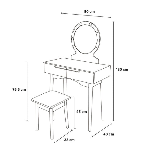 Home Deluxe Kaptafel MIRANDA Wit
