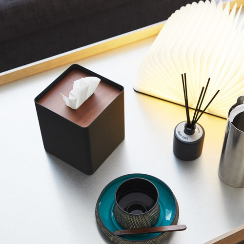 Yamazaki Tissuebox Vierkant - Rin - Zwart - vtwonen shop